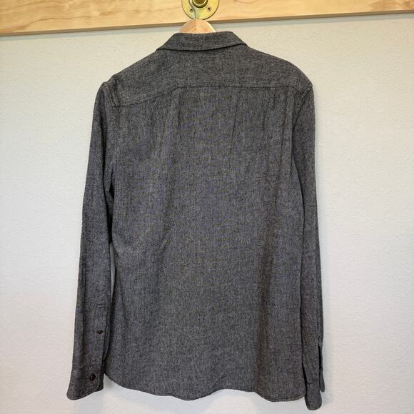 Men's J. Crew Jeans Gray Slim Fit Tweed‎ Button Down Size Medium - Picture 6 of 7